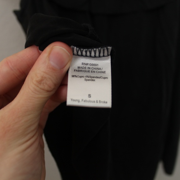 YFB Bertha Collar Two Tier Black Top - Picture 5 of 5